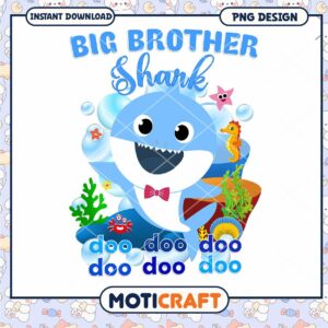 Big Brother Shark PNG Design, Fun Ocean Theme for Kids Decor
