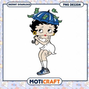 Betty Boop with Umbrella PNG Download, Fun and Unique Design for You