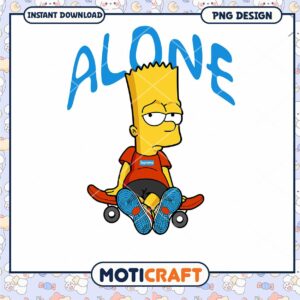 Bart Simpson Alone PNG Design, Perfect for Instant Download Usage