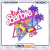 Barbie roller skate PNG design, vibrant colors and tropical vibes