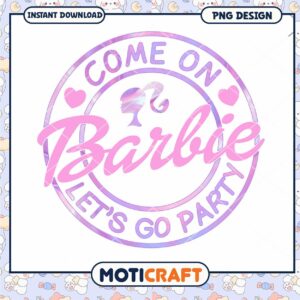 Barbie PNG design for party invitations, instant download gift