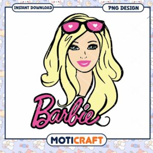 Barbie PNG design for instant download, fun and trendy artwork