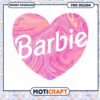 Barbie Pink Heart PNG Design, Instant Download Crafting Digital File