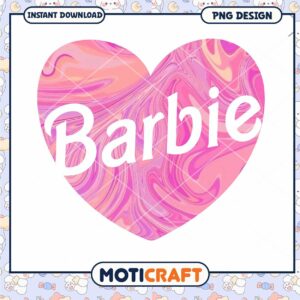 Barbie Pink Heart PNG Design, Instant Download Crafting Digital File
