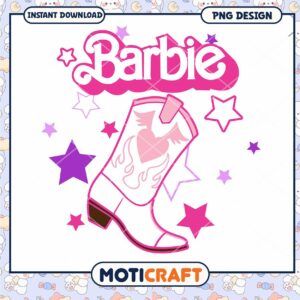 Barbie Pink Cowboy Boot PNG Design, Instant Download for Crafts