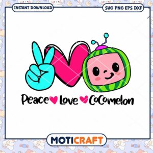 Peace Love Cocomelon svg, Cocomelon svg, cartoon svg