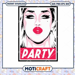 Party Adore Delano svg, Glamour face of a girl svg