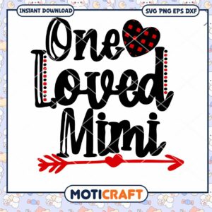 One Loved Mimi Red Heart Shape svg, Happy Valentine svg