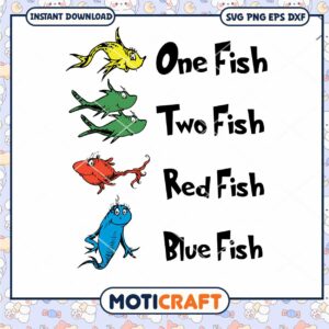 One Fish Two Fish Red Fish Blue Fish svg, Dr.seuss character svg