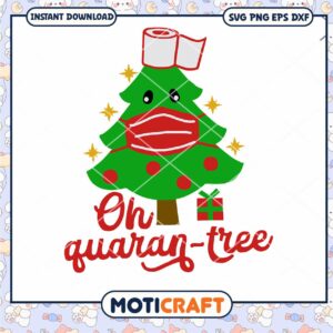 Oh quaran tree mask svg, christmas tree svg, quarantine svg