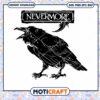 Nevermore Gothic Raven in an Ornate Victorian Frame svg, Nevermore svg