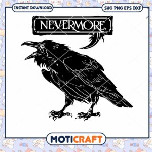 Nevermore Gothic Raven in an Ornate Victorian Frame svg, Nevermore svg