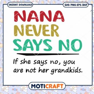 Nana Never Says No If She Says No svg, You Are Not Her Grandkids svg