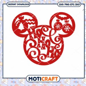 Mouse Head Ho Ho Ho svg, Mickey svg, Disney christmas svg
