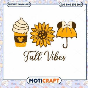 Mouse Head Fall Vibes svg, Fall Vibes svg, Mickey mouse svg