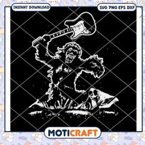 Monkey Electric Guitar Space Odyssey svg, Monkey svg, Guitar svg