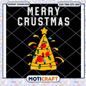 Merry Crustmas Pizza Lover Xmas svg, Pizza Tree svg, Christmas svg