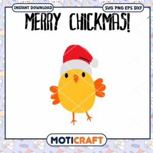 Merry Chickmas svg, Chicken red santa hat svg, Chickmas svg