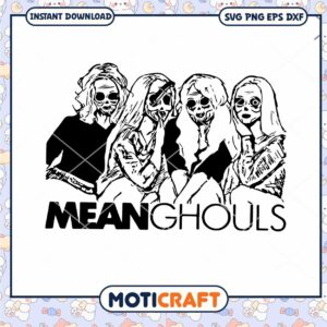 Mean Ghouls svg, Monochrome woman Skull svg, skull girl svg