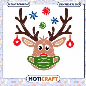 Masked Reindeer 2021 svg, Reindeer svg, christmas day svg