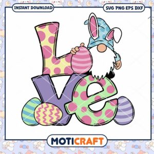 Love Easter Gnome Svg, Easter Gnome svg, easter eggs svg