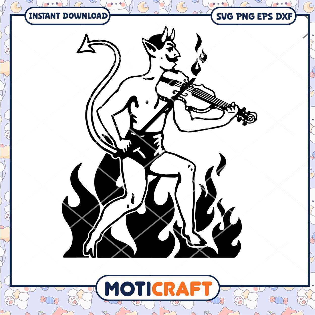 Devil Playing Fiddle Svg, Devil outlines Svg, Devil svg Devil Playing Fiddle Svg, Devil outlines Svg, Devil svg