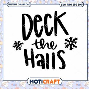 Deck the Halls Svg, Merry Christmas Svg, snow falling Svg