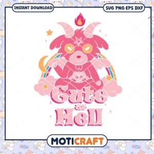 Cute As Hell Cute Baphomet Svg, Lucifer Svg, Halloween Svg