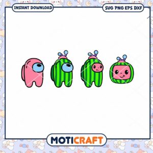 Cocomelon Among Us Svg, watermelon fruit Svg, Among Us Svg