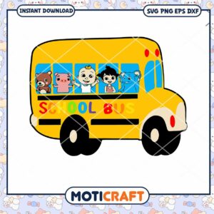 Cocomelon Bus Arica Svg, Cocomelon Svg , School Bus Svg