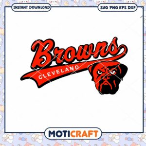 Cleveland Browns Logo With Bulldog Svg, Cleveland Browns Svg, Bulldog Svg