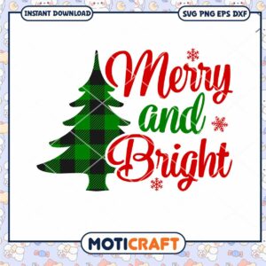 Christmas Tree Merry And Bright svg, Christmas Tree svg, Christmas svg
