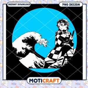 Tanjiro Kamado Wave PNG Design