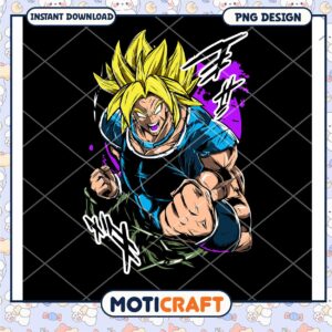Super Saiyan Character PNG Instant Download Graphic Design