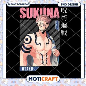 Sukuna PNG Art Download for Otaku Fans Instant Digital Print