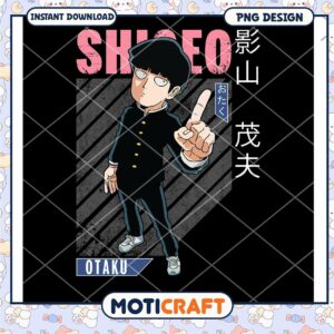 Stylish Shigeo PNG Design for Otaku Instant Download Art