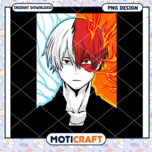 Shoto Todoroki PNG Design Instant Download