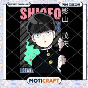Shigeo Kageyama PNG Design for Otaku Fans Instant Download