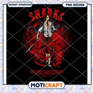 Shanks One Piece PNG Design Instant Download Artwork 50x60cm