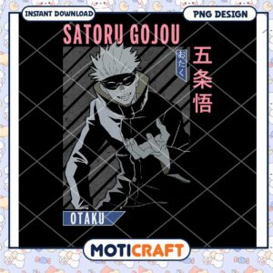 Satoru Gojou PNG Design Instant Download