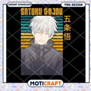 Satoru Gojou Anime PNG Design for Instant Download Art Use