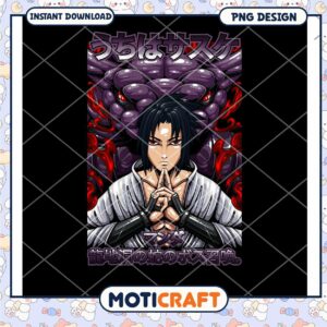 Sasuke Uchiha Anime Art PNG for Instant Download Design