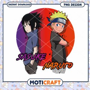 Sasuke and Naruto PNG Design Instant Download for Fans