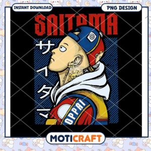 Saitama Oppai PNG Design Instant Download