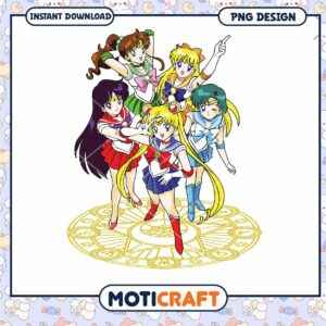 Sailor Moon PNG Group of 5 Girls