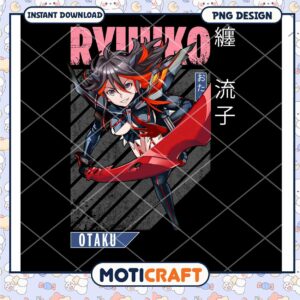 Ryuuko PNG Design for Otaku Fans Instant Download Art Print