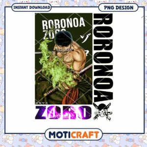 Roronoa Zoro PNG Design Instant Download