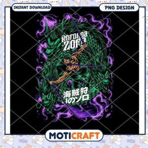 Roronoa Zoro Dragon PNG Design