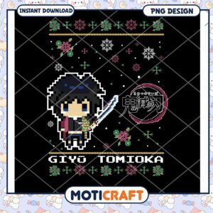 Pixel Art Giyo Tomioka Design Instant Download PNG File