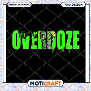 Overdoze PNG Design with Vibrant Green Text for Download